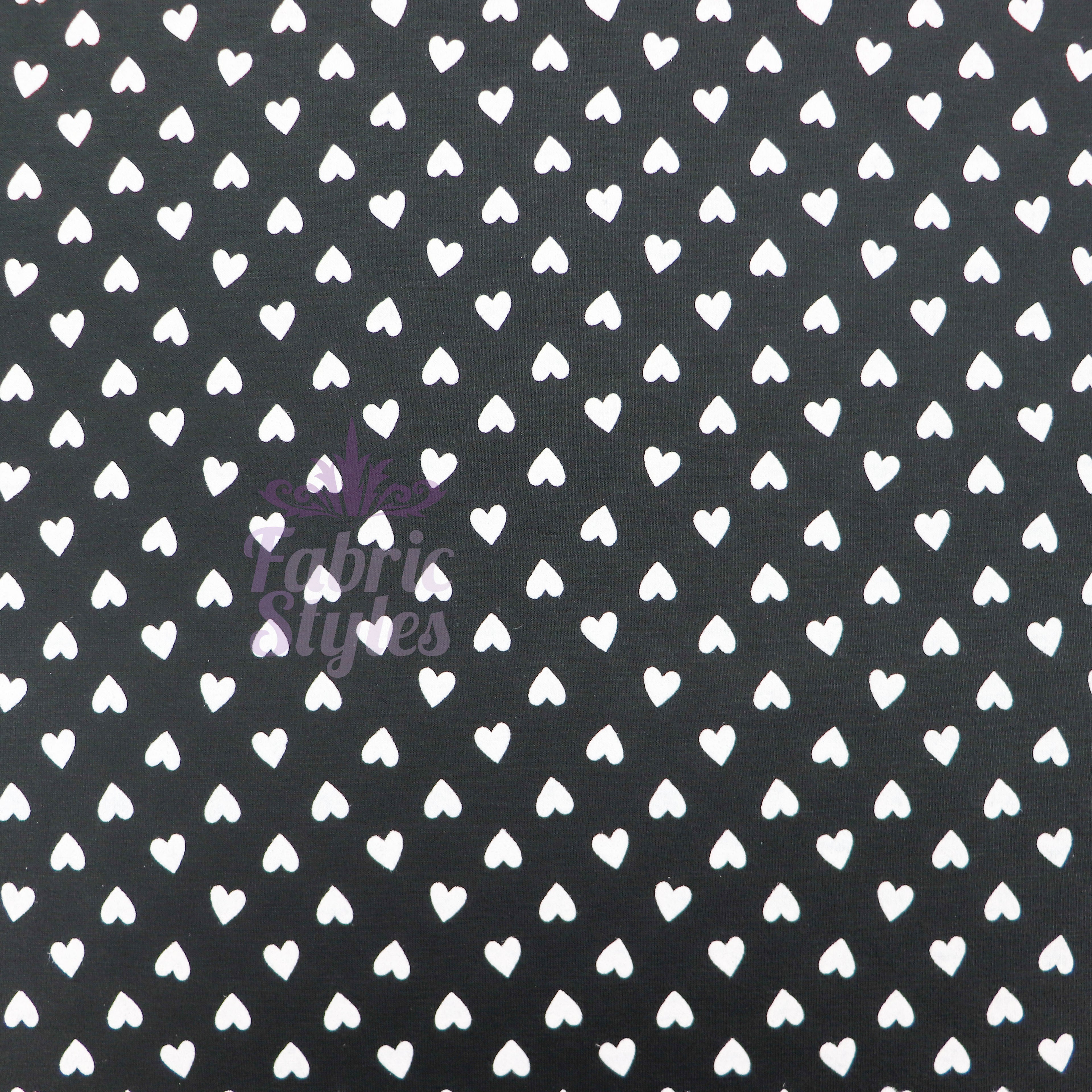 Mini Hearts Black Viscose