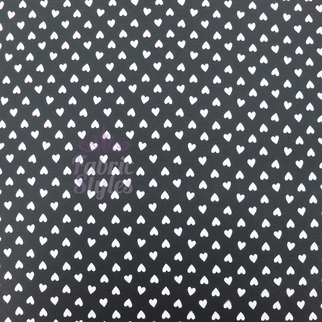 Mini Hearts Black Viscose