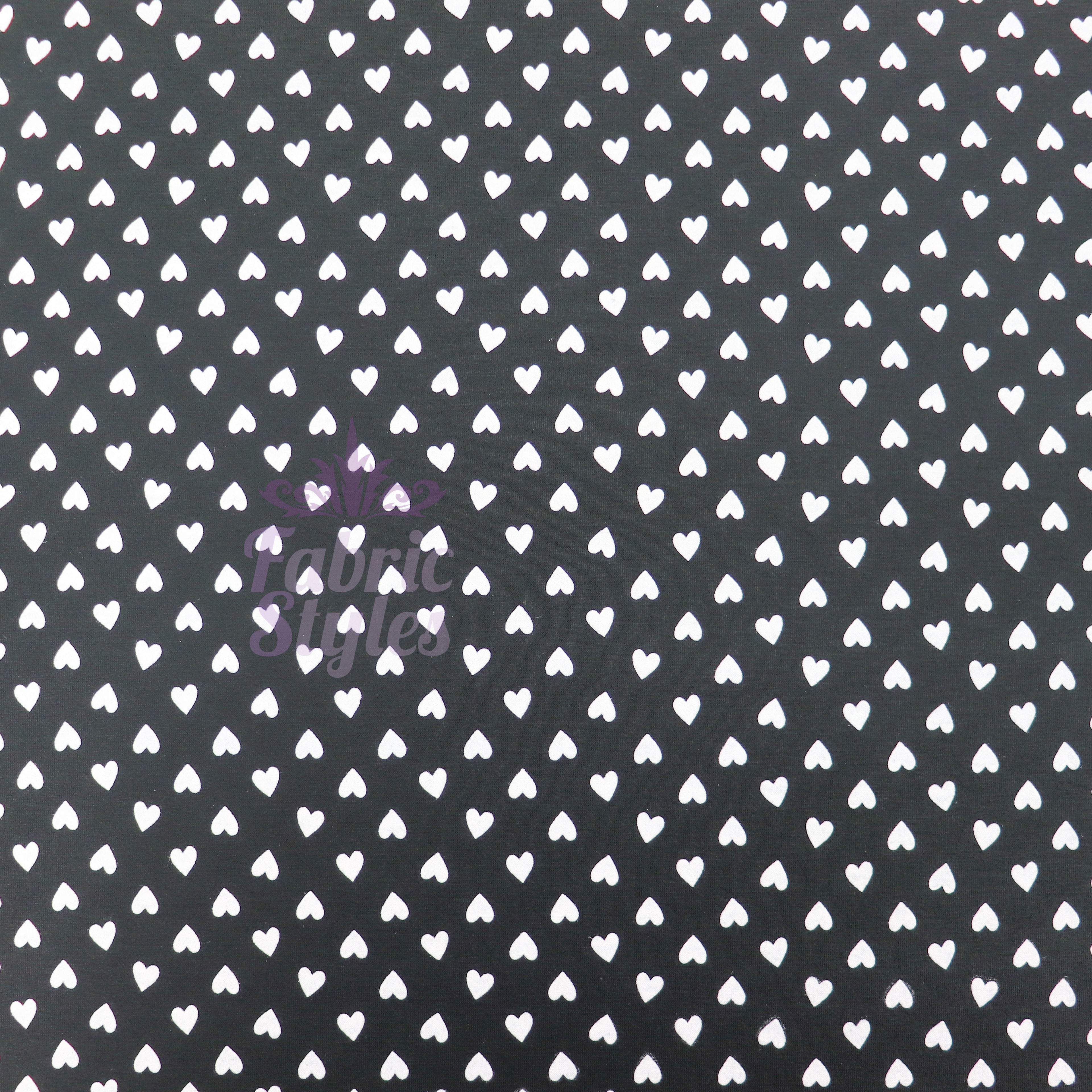Mini Hearts Black Viscose