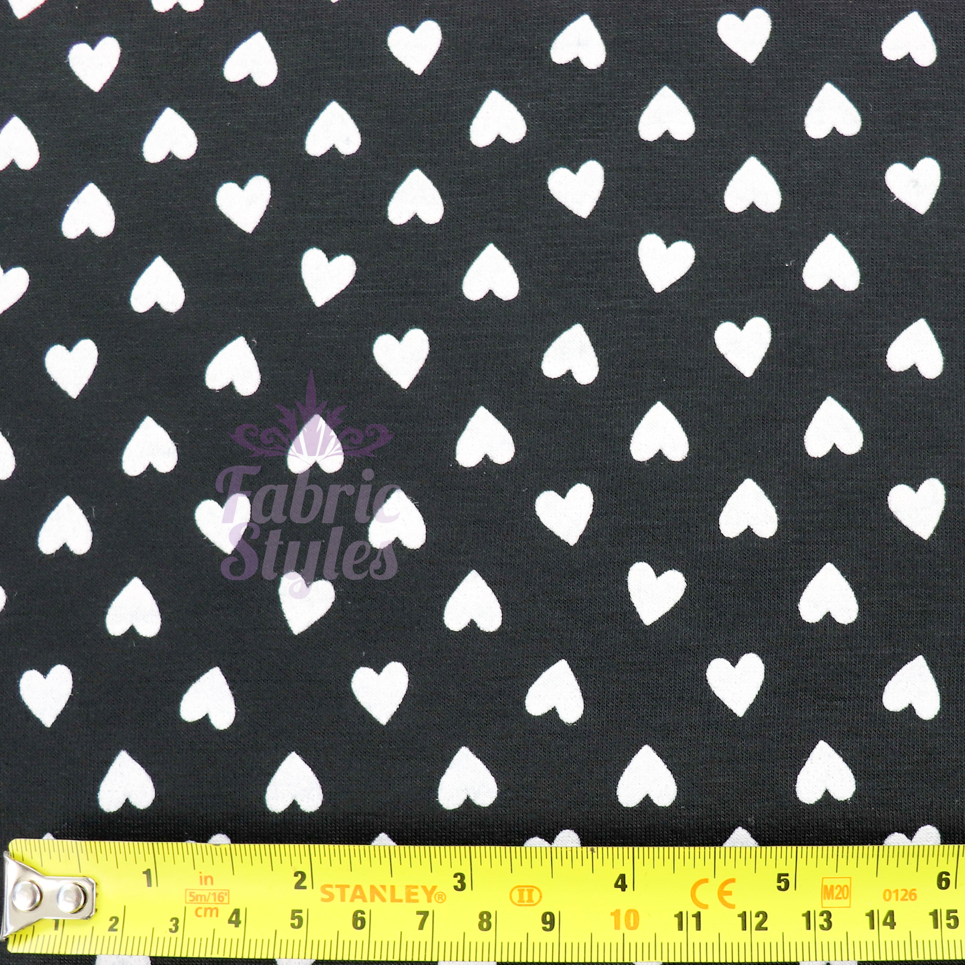 Mini Hearts Black Viscose