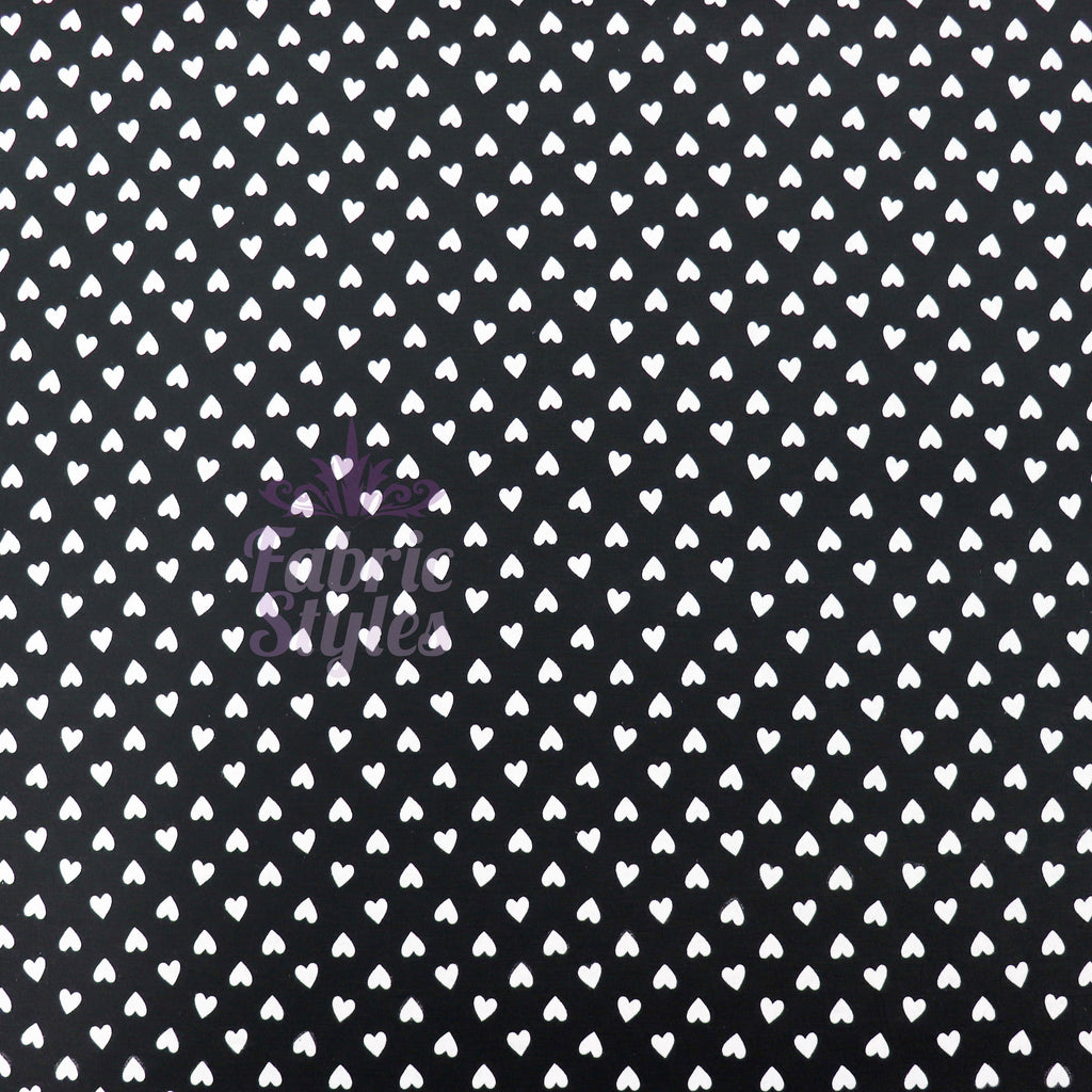 Mini Hearts Black Viscose