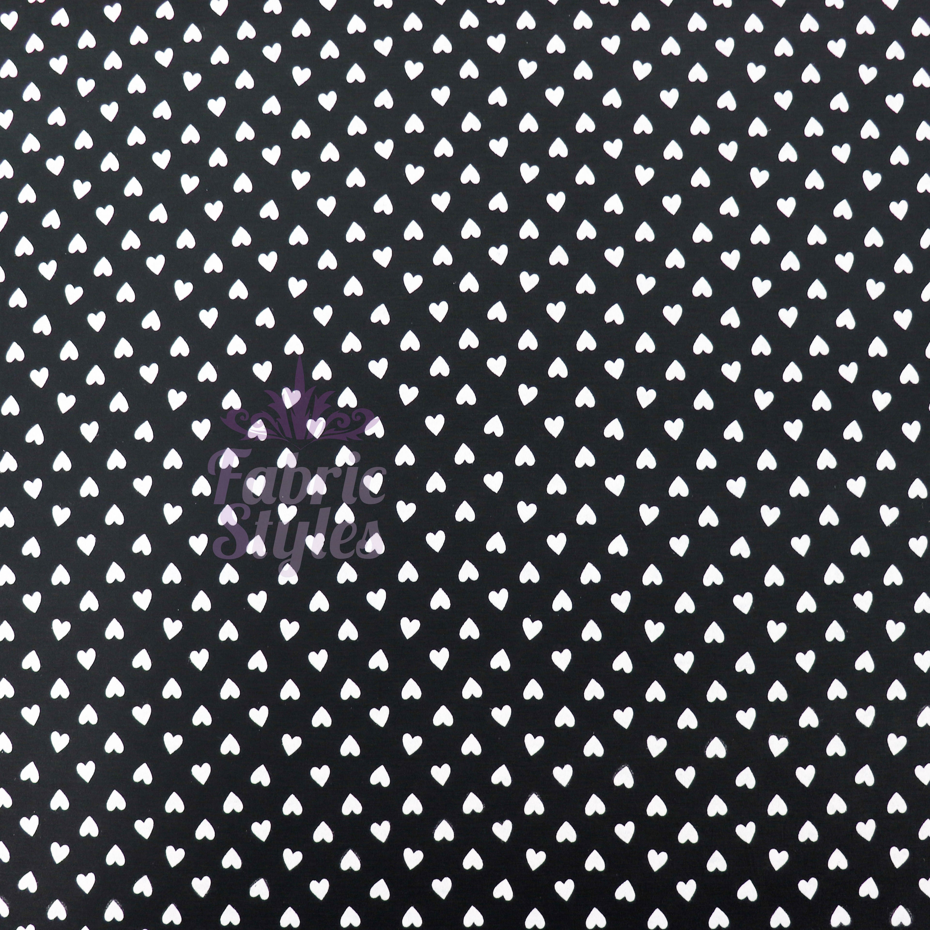 Mini Hearts Black Viscose