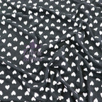 Mini Hearts Black Viscose