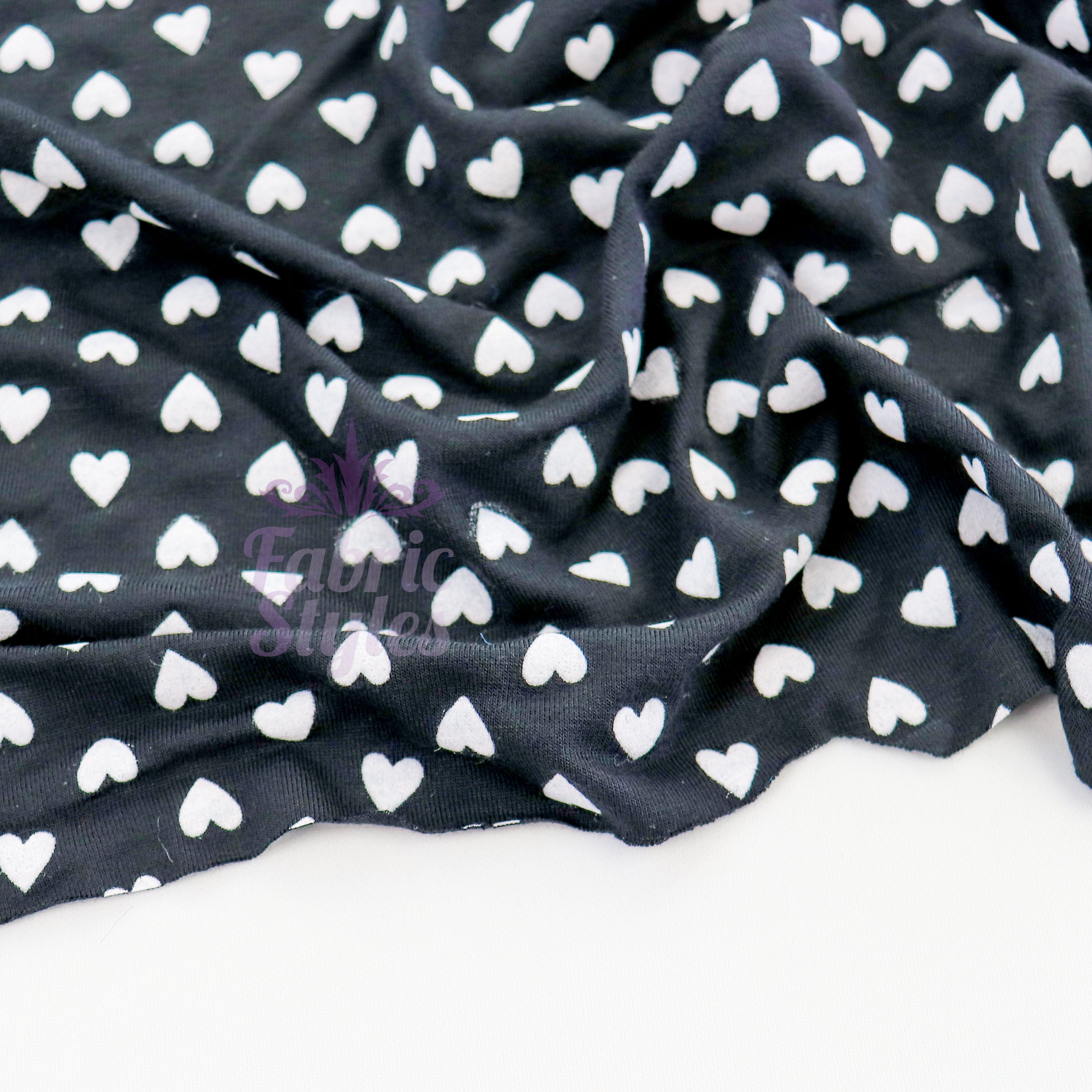 Mini Hearts Black Viscose