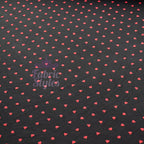 Black & Red Mini Hearts Viscose