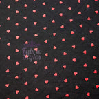 Black & Red Mini Hearts Viscose