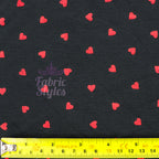 Black & Red Mini Hearts Viscose