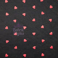 Black & Red Mini Hearts Viscose