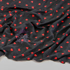 Black & Red Mini Hearts Viscose