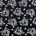 Black & White Butterfly Viscose Elastane Fabric