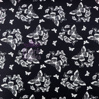 Black & White Butterfly Viscose Elastane Fabric