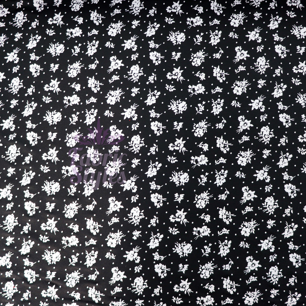Monochrome Ditsy Floral Viscose