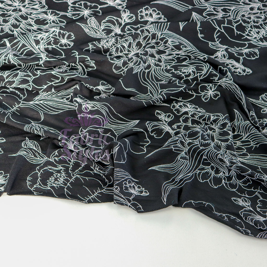 Floral Outline Viscose