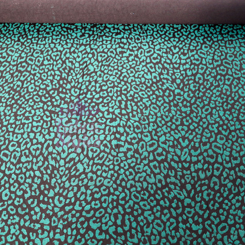 Bottle Green Viscose Leopard