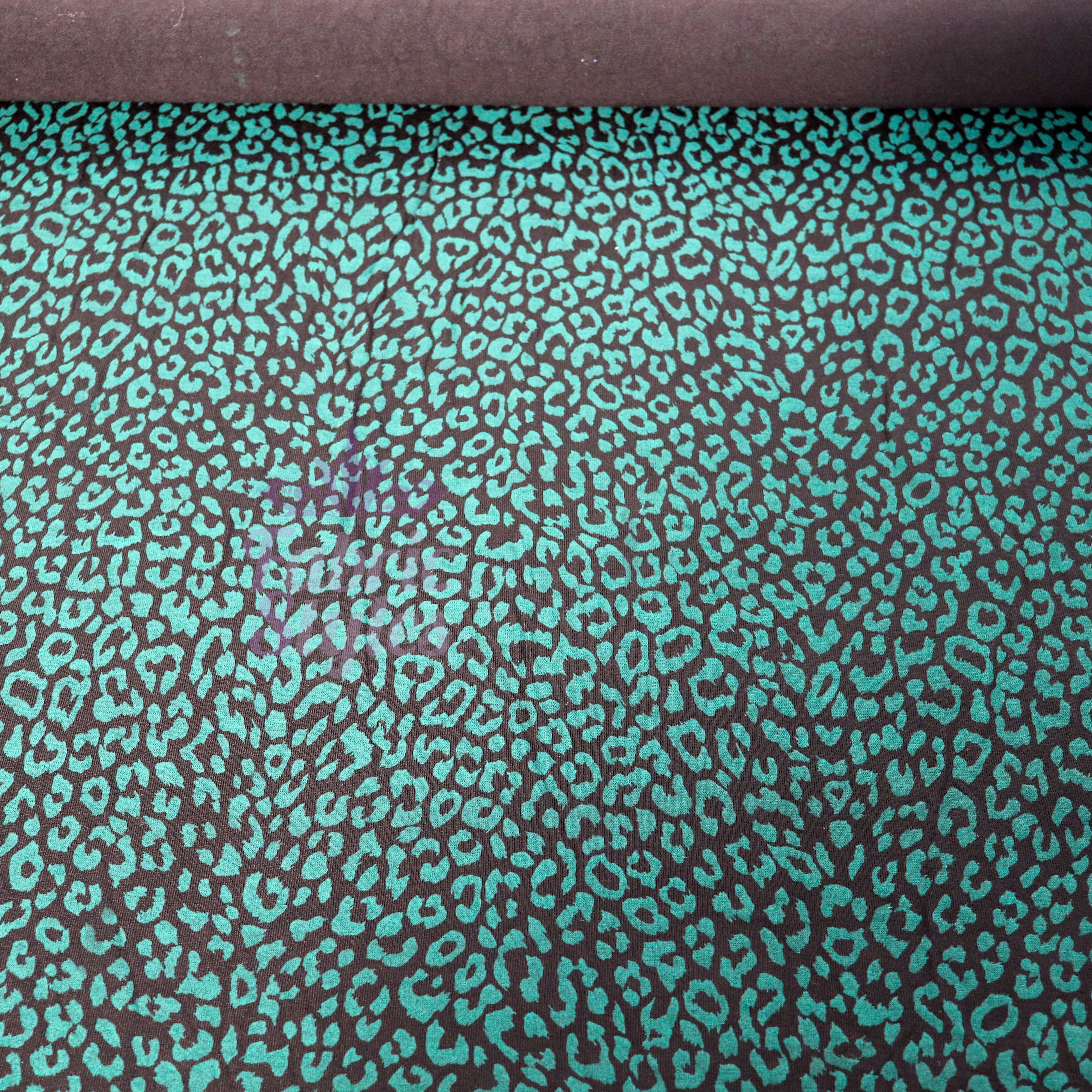Bottle Green Viscose Leopard