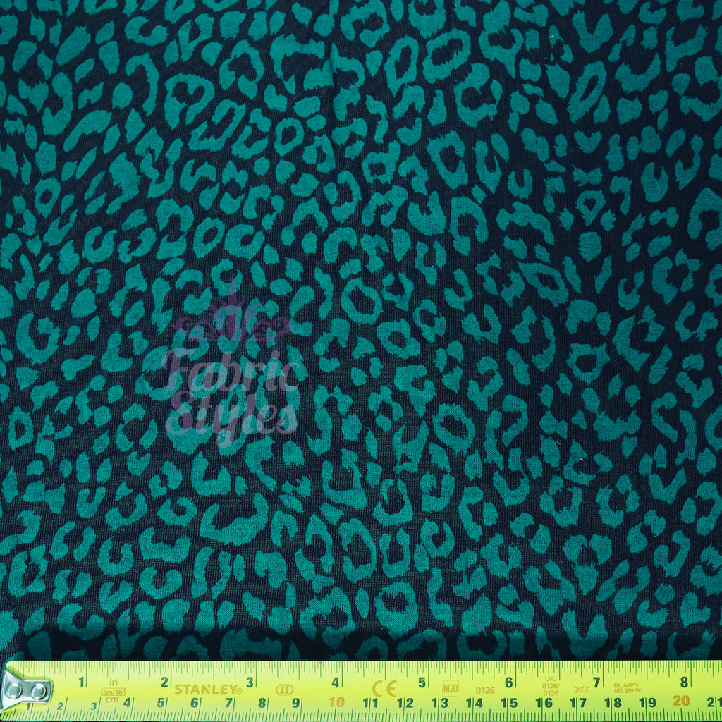 Bottle Green Viscose Leopard