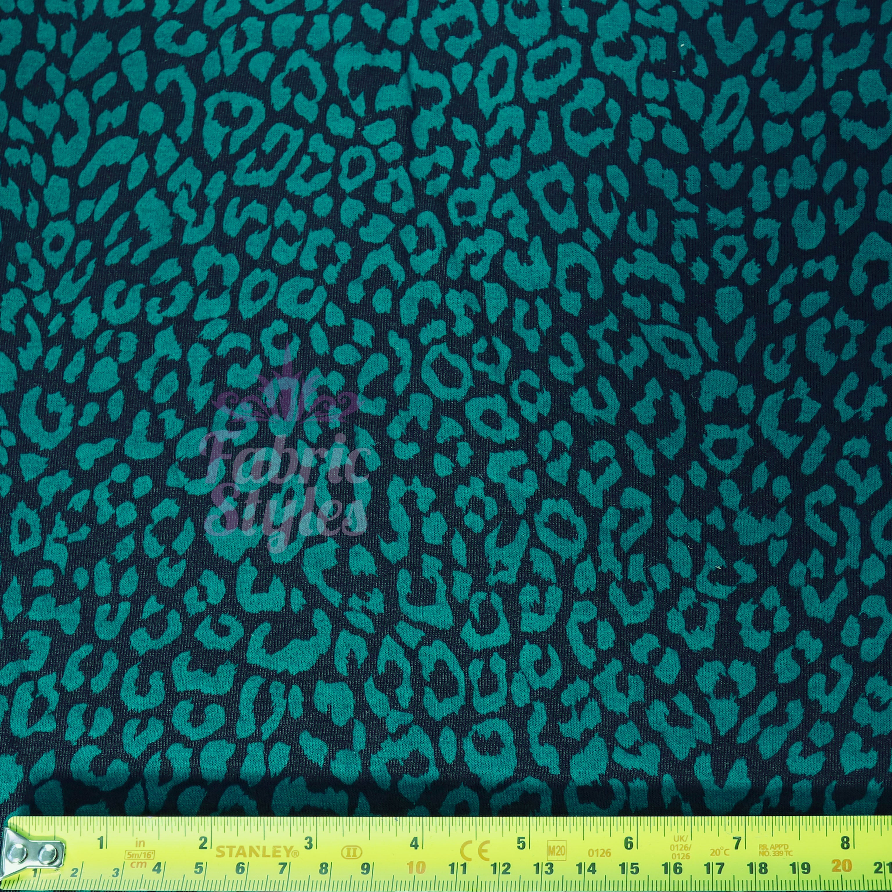 Bottle Green Viscose Leopard