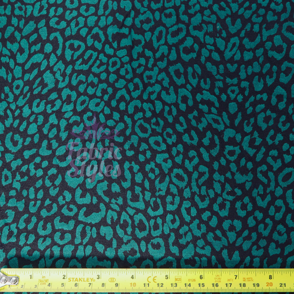 Bottle Green Viscose Leopard