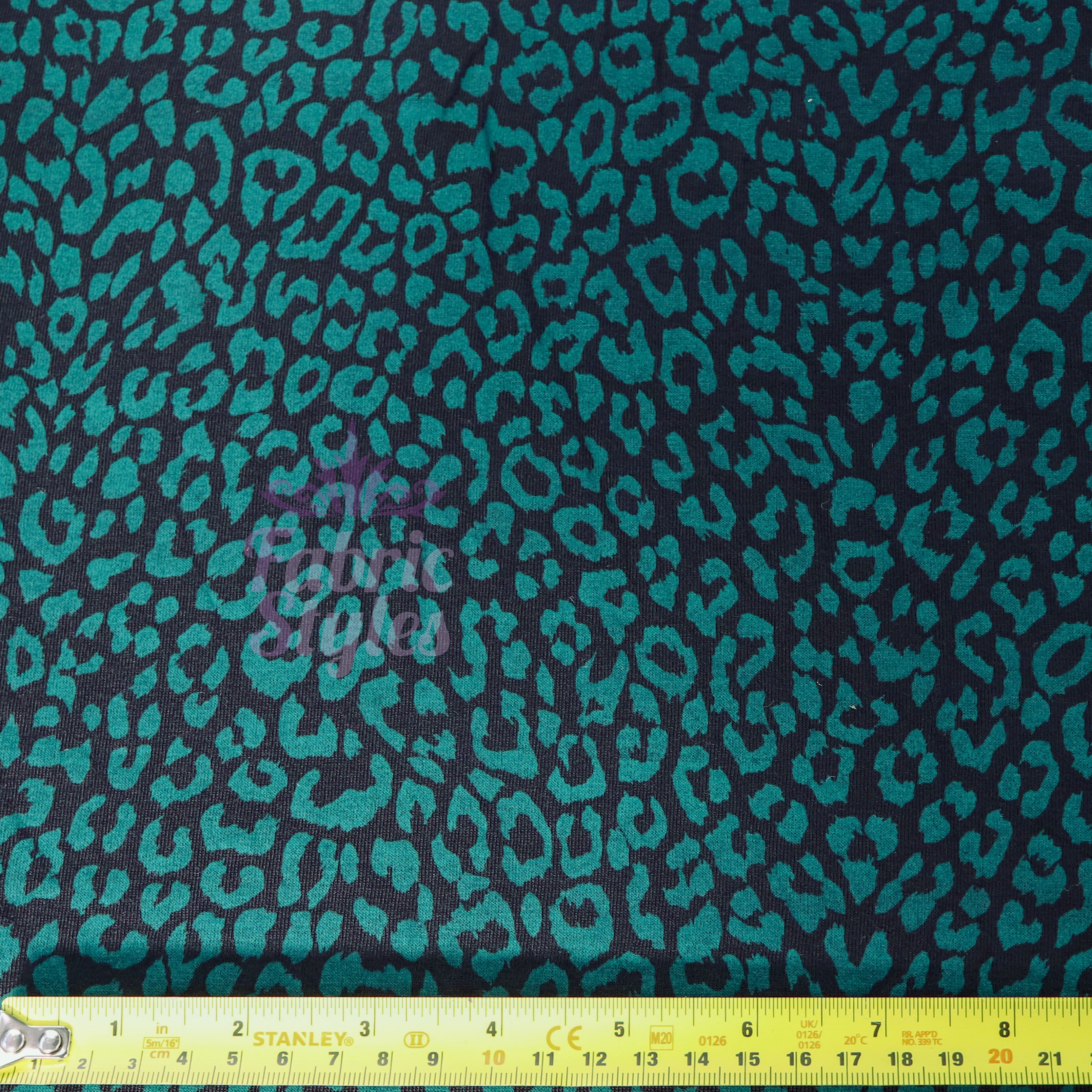 Bottle Green Viscose Leopard