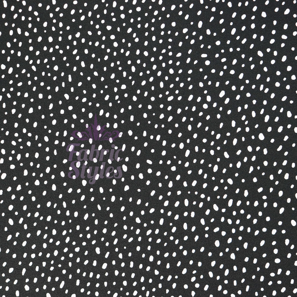 Black & White Dalmatian Spot Scuba Crepe Stretch Fabric