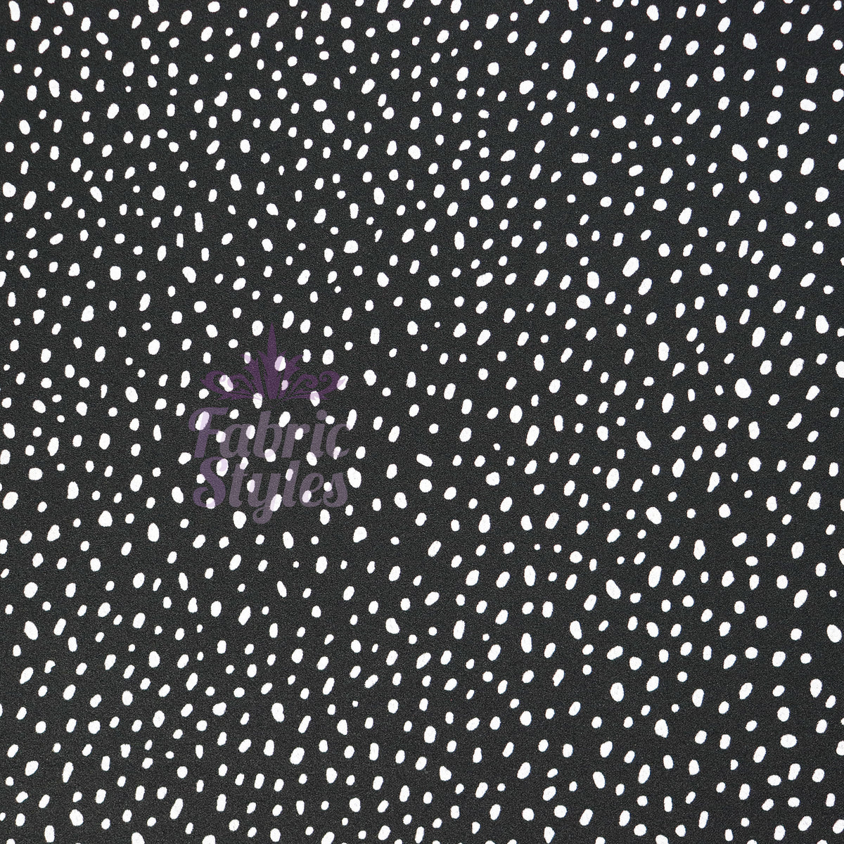 Black & White Dalmatian Spot Scuba Crepe Stretch Fabric