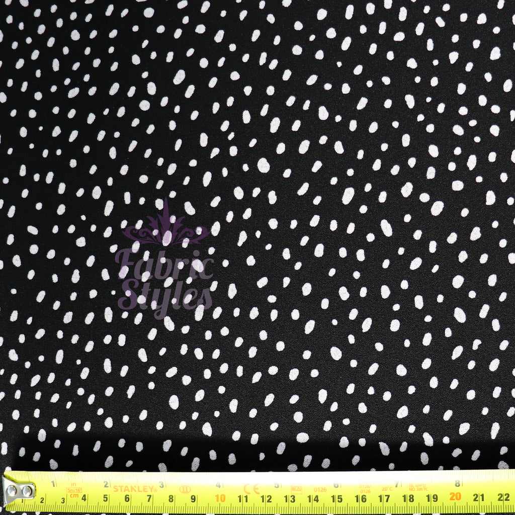 Black & White Dalmatian Spot Scuba Crepe Stretch Fabric