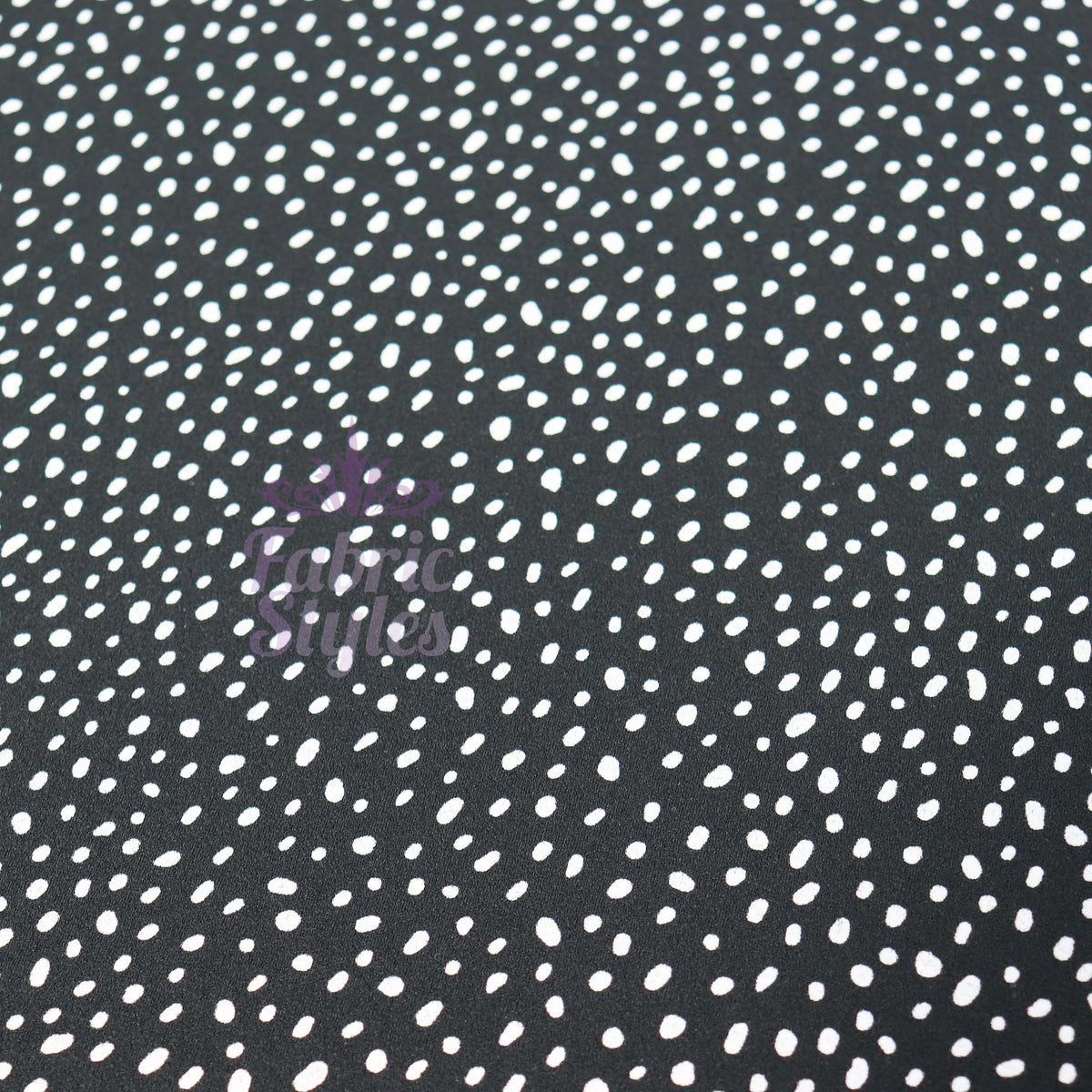 Black & White Dalmatian Spot Scuba Crepe Stretch Fabric