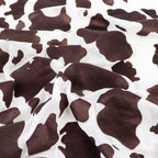 Cow Print Flock Mesh Fabric
