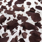 Cow Print Flock Mesh Fabric