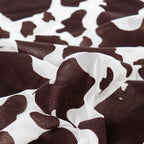 Cow Print Flock Mesh Fabric