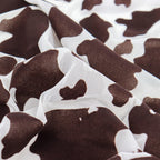 Cow Print Flock Mesh Fabric