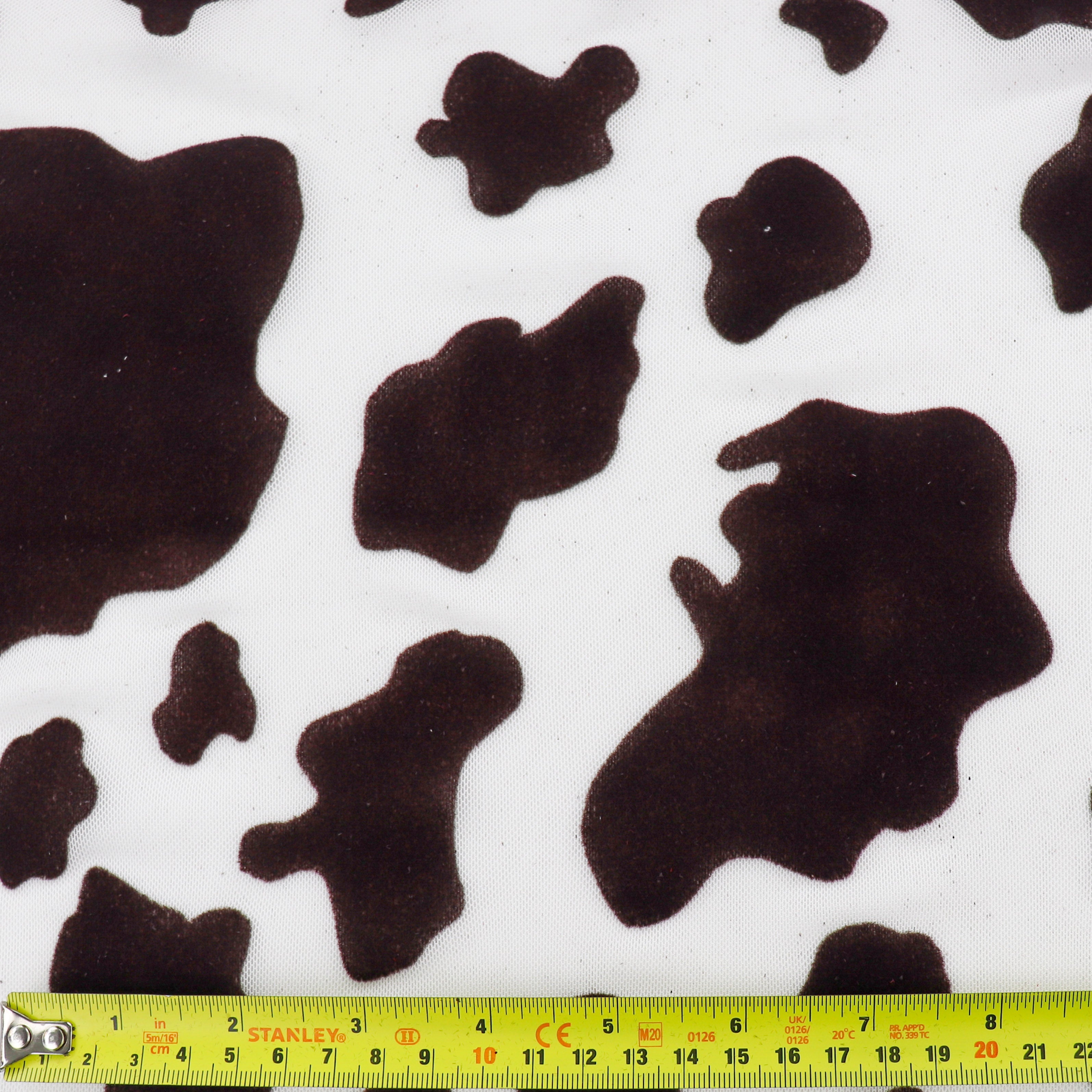 Cow Print Flock Mesh Fabric