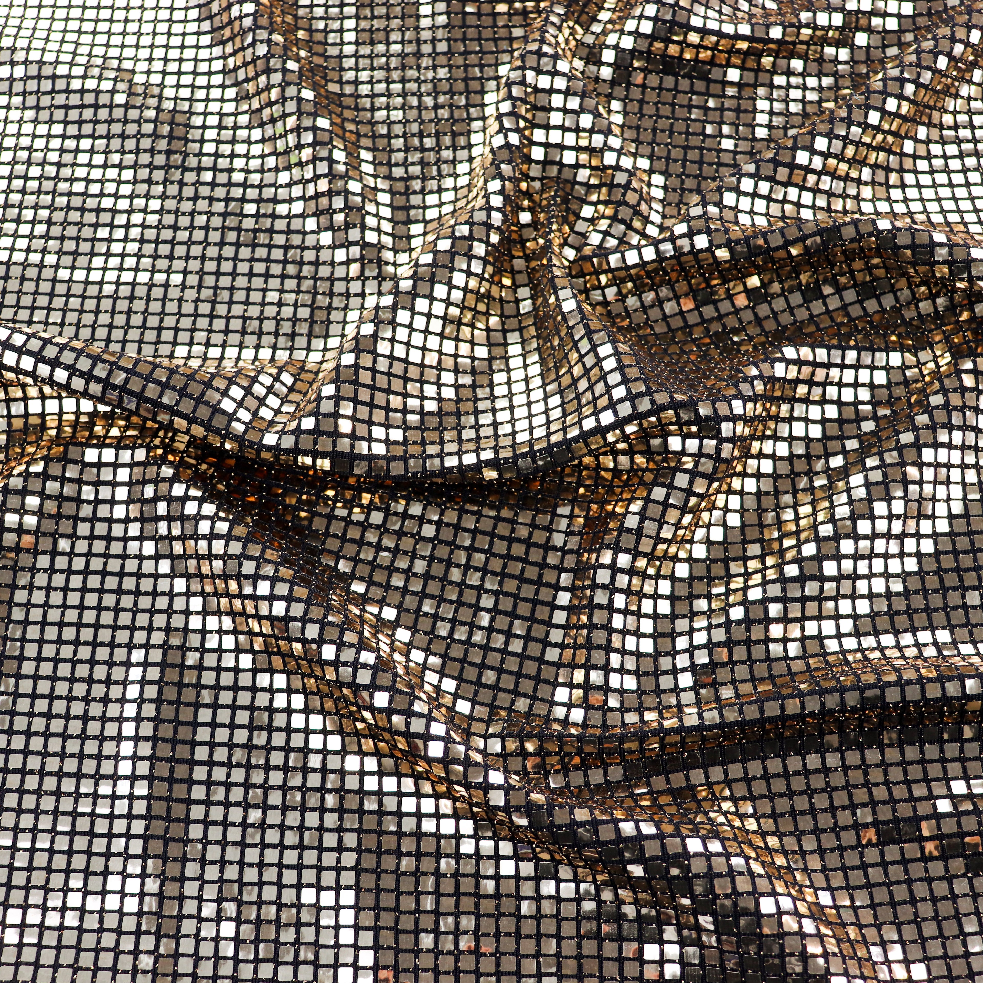 Holographic Square Sequin Stretch Lurex Fabric