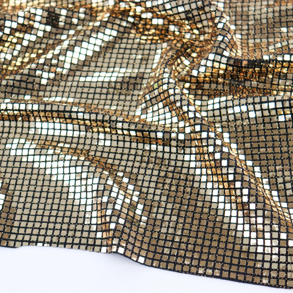 Holographic Square Sequin Stretch Lurex Fabric