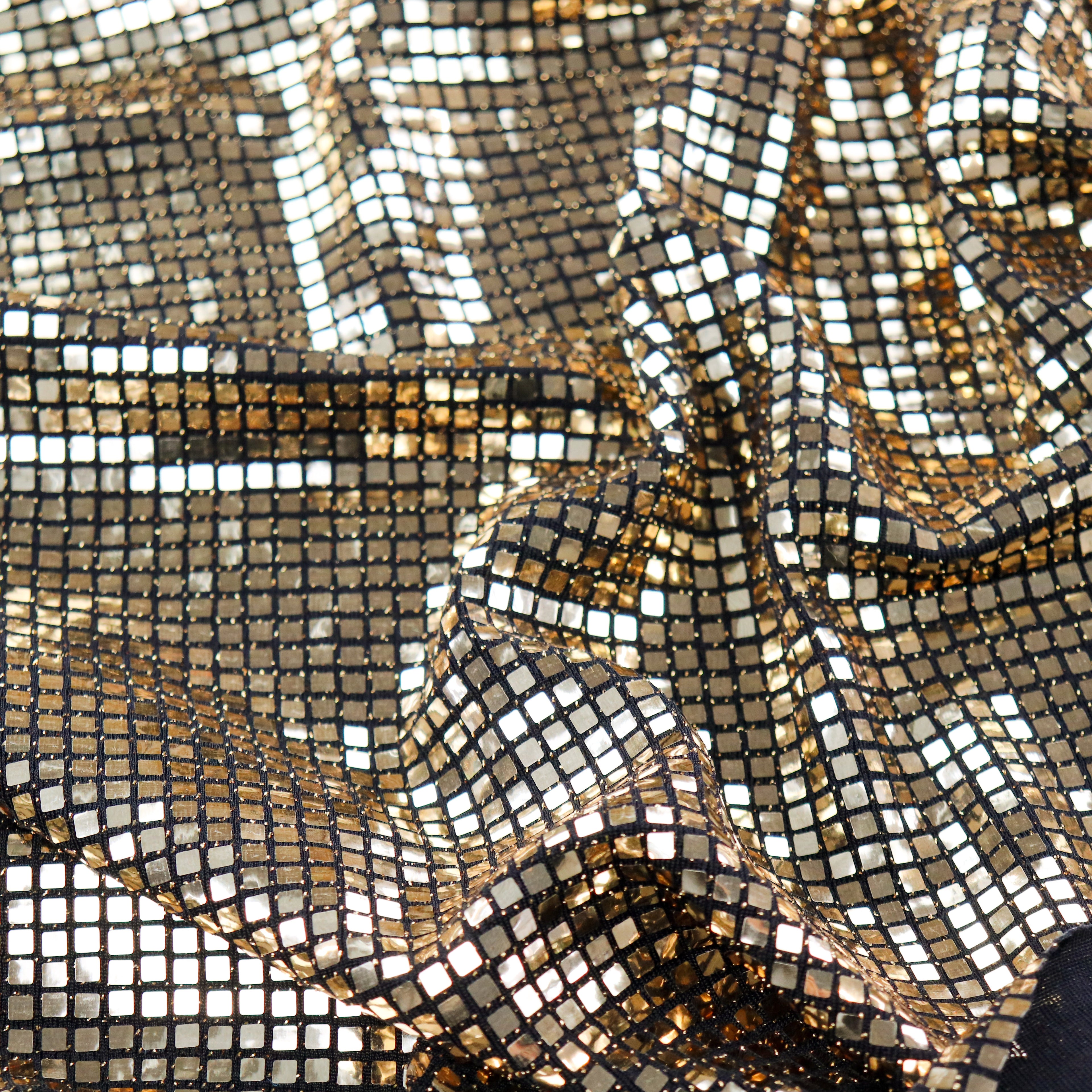 Holographic Square Sequin Stretch Lurex Fabric