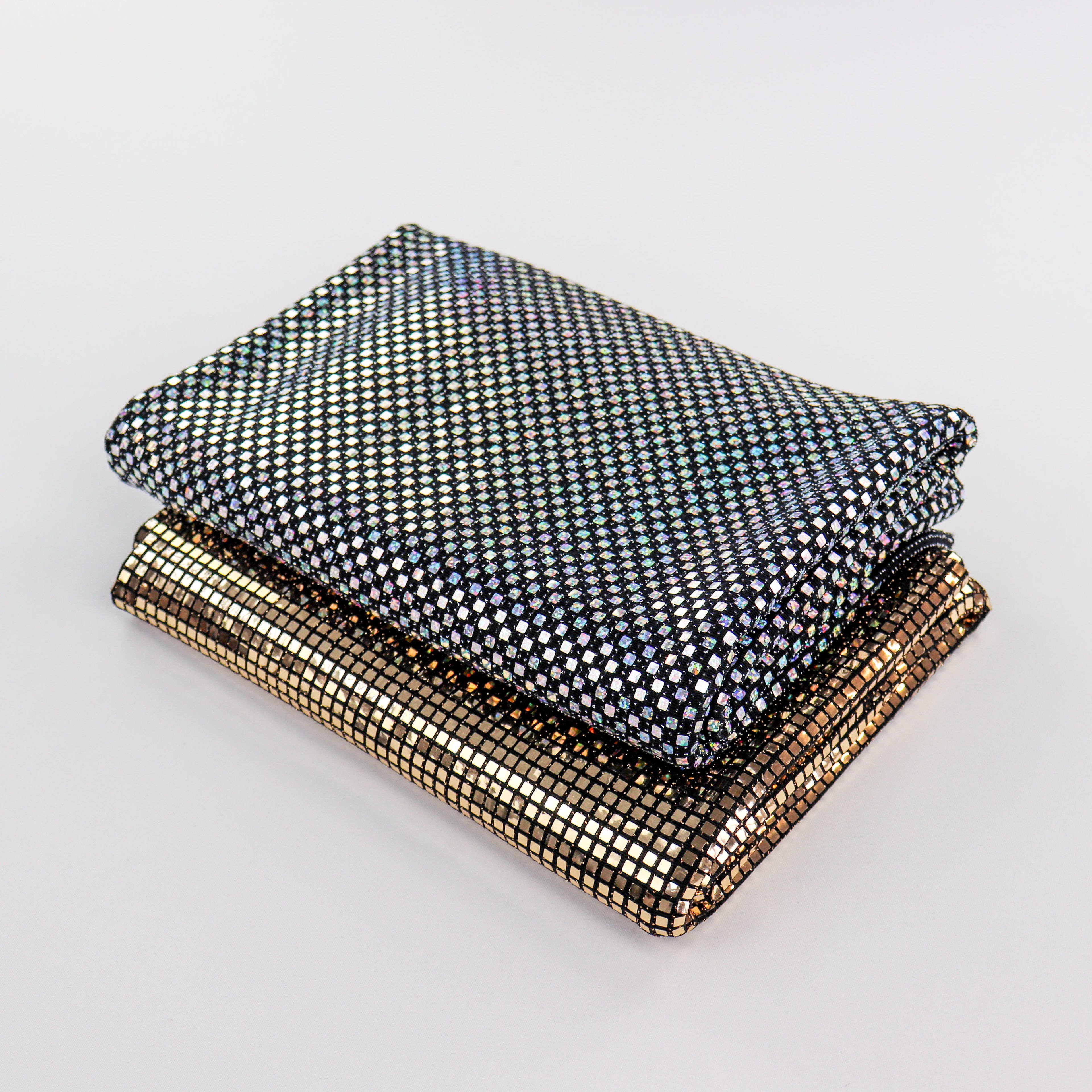Holographic Square Sequin Stretch Lurex Fabric