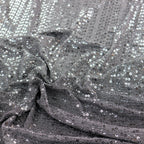Grey & Silver Sequin Lurex All Way Stretch Fabric