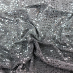 Grey & Silver Sequin Lurex All Way Stretch Fabric
