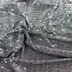 Grey & Silver Sequin Lurex All Way Stretch Fabric
