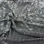 Grey & Silver Sequin Lurex All Way Stretch Fabric