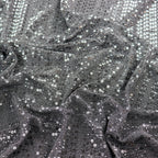 Grey & Silver Sequin Lurex All Way Stretch Fabric