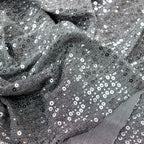 Grey & Silver Sequin Lurex All Way Stretch Fabric
