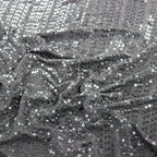 Grey & Silver Sequin Lurex All Way Stretch Fabric