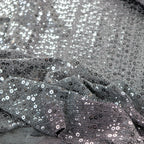 Grey & Silver Sequin Lurex All Way Stretch Fabric