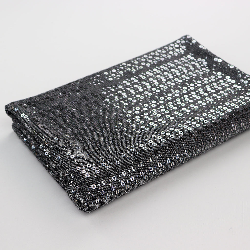 Grey & Silver Sequin Lurex All Way Stretch Fabric