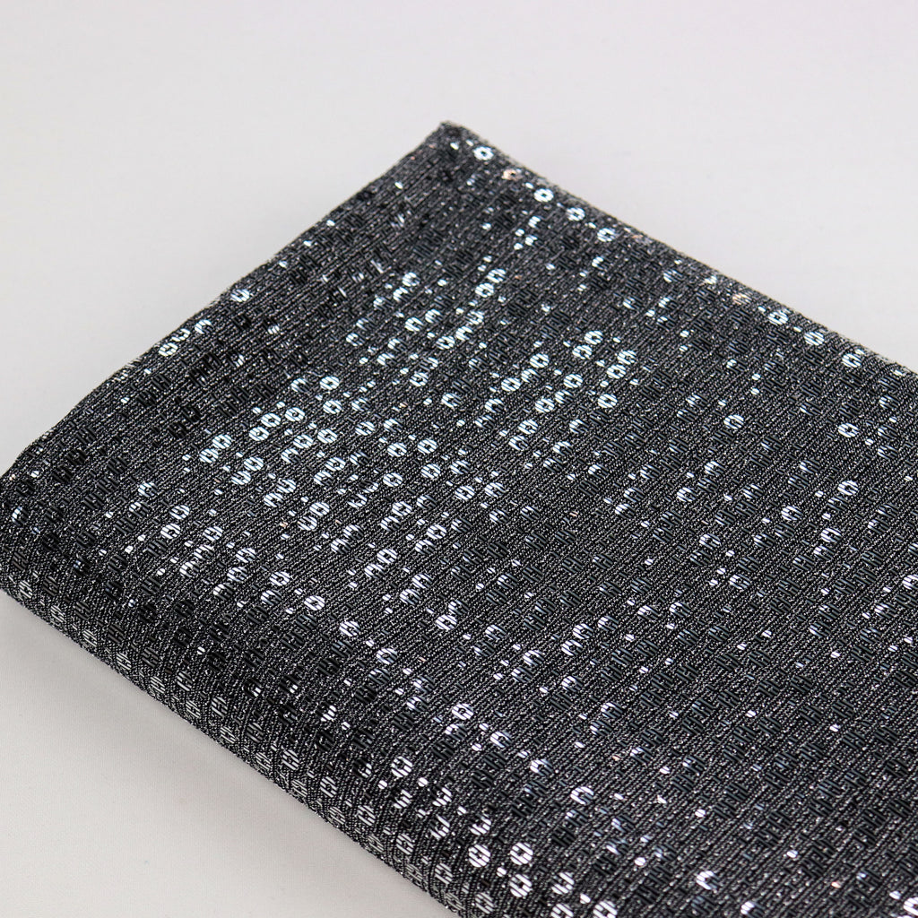 Grey & Silver Sequin Lurex All Way Stretch Fabric