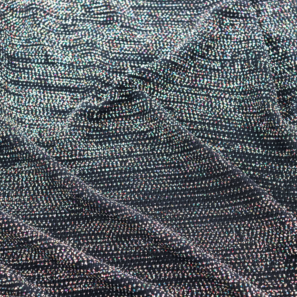 Rainbow Glitter Lurex All Way Stretch Fabric