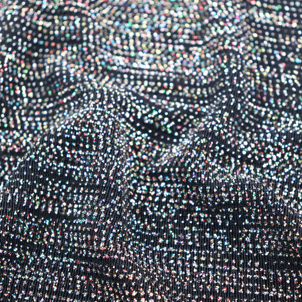 Rainbow Glitter Lurex All Way Stretch Fabric