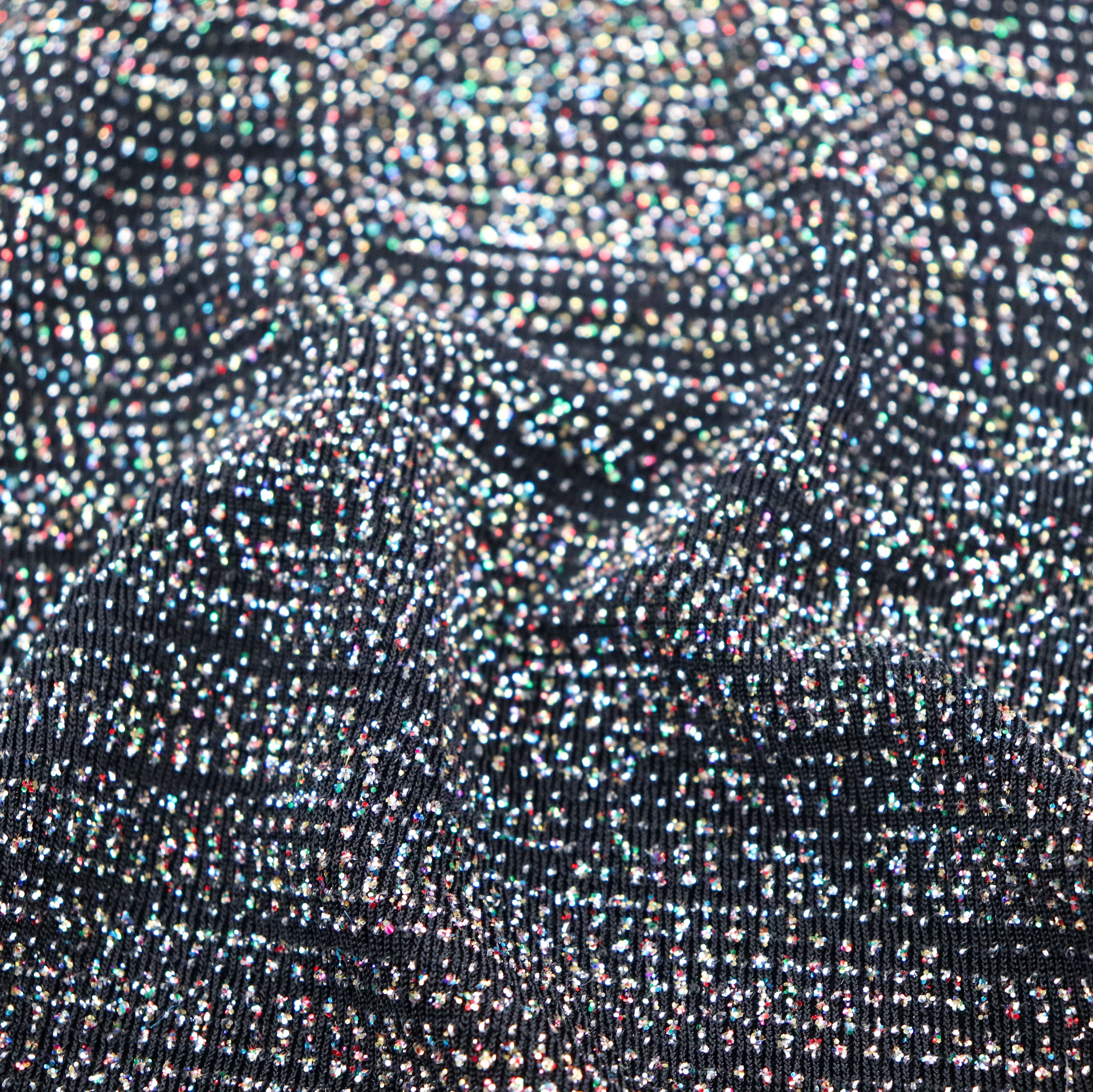 Rainbow Glitter Lurex All Way Stretch Fabric