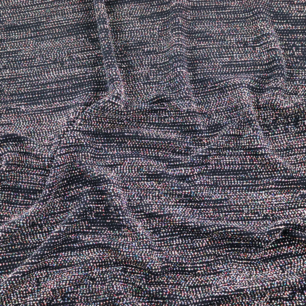 Rainbow Glitter Lurex All Way Stretch Fabric